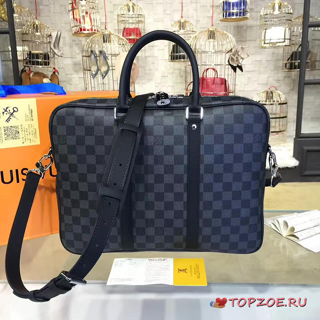 LV Porte-Documents Voyage Briefcase Damier Graphite 41CM - 1