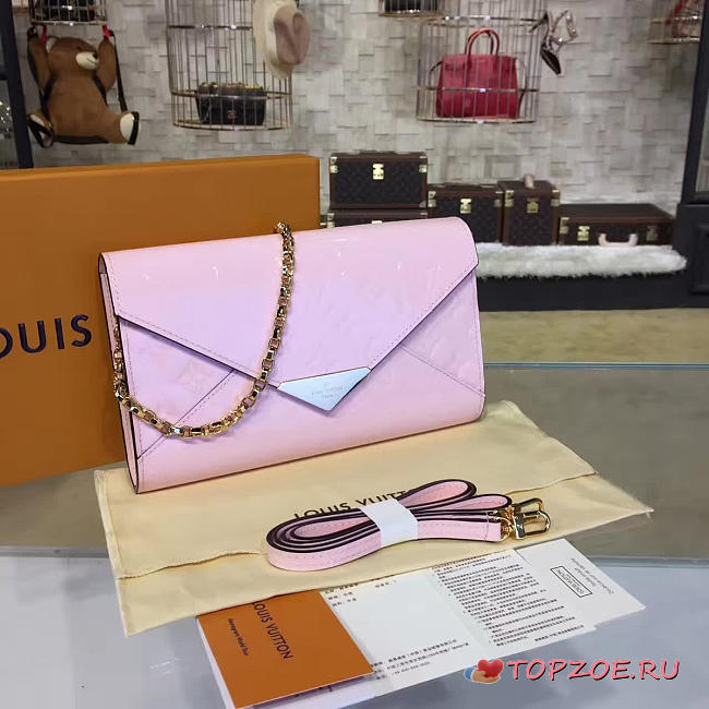   LOUIS VUITTON MONOGRAM VERNIS MIRA CHAIN WALLET - 1