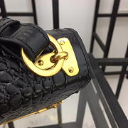 PRADA BLACK CROCODILE AND LEATHER CAHIER SHOULDER BAG 1BA045 - 4