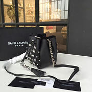 YSL BUCKET BAG BLACK SILVER - 3