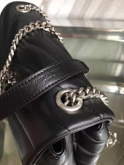 YSL LOULOU SMALL IN QUILTED “Y” LEATHER SILVER 494699 SIZE 25 x 17 x 9 CM - 4