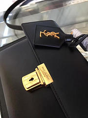 YSL SAINT LAURENT BLACK LEATHER MEDIUM HIGH SCHOOL SATCHEL BAG 5114 - 6