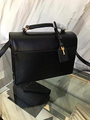 YSL SAINT LAURENT BLACK LEATHER MEDIUM HIGH SCHOOL SATCHEL BAG 5114 - 4