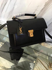 YSL SAINT LAURENT BLACK LEATHER MEDIUM HIGH SCHOOL SATCHEL BAG 5114 - 2