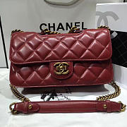 CHANEL QUILTED CALFSKIN PERFECT EDGE BAG RED GOLD A14041 VS 09015 - 1