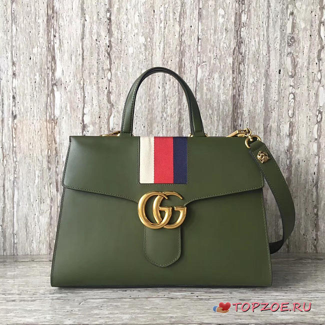 GUCCI MARMONT SHOULDER BAG DARK GREEN 2637 - 1