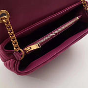 YSL LOULOU MONOGRAM QUILTED VELVET SHOULDER BAG ROSE RED 4809 - 6