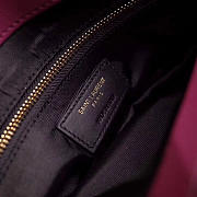 YSL LOULOU MONOGRAM QUILTED VELVET SHOULDER BAG ROSE RED 4809 - 5
