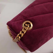 YSL LOULOU MONOGRAM QUILTED VELVET SHOULDER BAG ROSE RED 4809 - 3