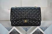 CHANEL CAVIAR LEATHER FLAP BAG WITH GOLD/SILVER HARDWARE BLACK 33CM - 6