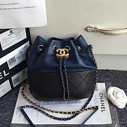 CHANELS GABRIELLE PURSE BLUE AND BLACK 28CM - 1