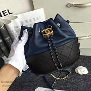 CHANELS GABRIELLE PURSE BLUE AND BLACK 28CM - 3