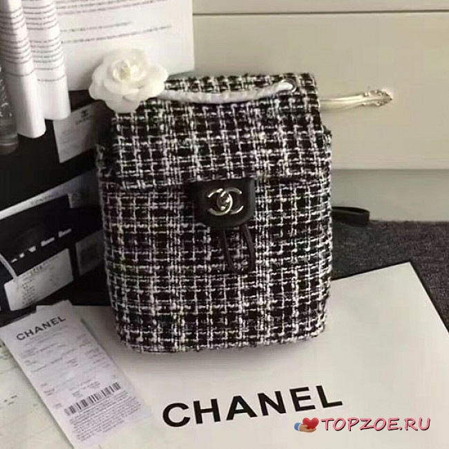 CHANEL TWEED CANVAS MINI BACKPACK 21CM - 1