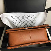 CHANEL CAVIAR GRAINED CALFSKIN BOY BAG WITH TOP HANDLE ORANGE A14041 VS 06715 - 6