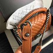 CHANEL CAVIAR GRAINED CALFSKIN BOY BAG WITH TOP HANDLE ORANGE A14041 VS 06715 - 2
