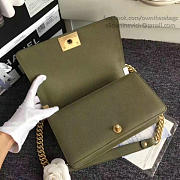CHANEL QUILTED CAVIAR BOY BAG WITH TOP HANDLE GREEN 180302 VS 09524 - 4