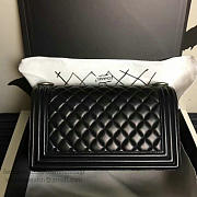 CHANEL MEDIUM CAVIAR QUILTED LAMBSKIN BOY BAG BLACK A13043 VS 03324 - 3