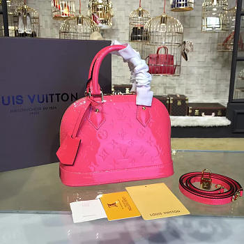 LOUIS VUITTON ALMA BB HORNSKIN PINK MONOGRAM VERNIS LEATHER 3556