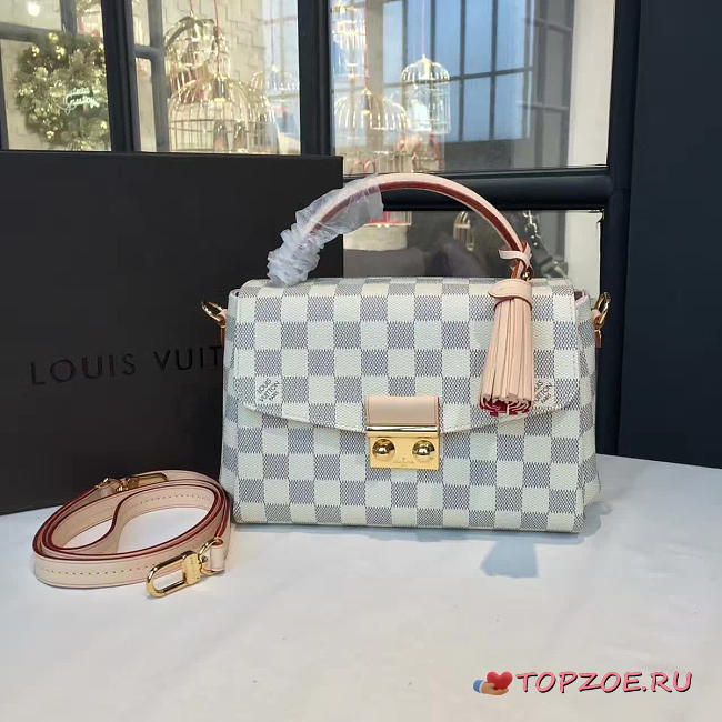LOUIS VUITTON CROISETTE DAMIER AZUR CANVAS GRAY - 1