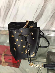 YSL MOON & STAR BLK LEATHER BUCKET BAG 4813 - 3