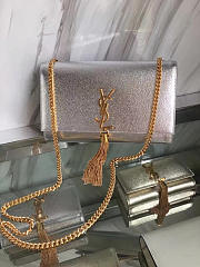 ysl kate chain wallet with tassel in crinkled metallic leather CohotBag 5055 - 1