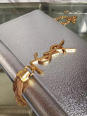 ysl kate chain wallet with tassel in crinkled metallic leather CohotBag 5055 - 2