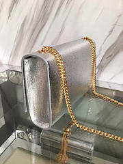 ysl kate chain wallet with tassel in crinkled metallic leather CohotBag 5055 - 3