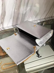ysl kate chain wallet with tassel in crinkled metallic leather CohotBag 5055 - 4