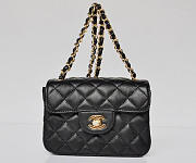 CHANEL LAMBSKIN LEATHER FLAP BAG WITH GOLD HARDWARE BLACK - 6
