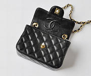 CHANEL LAMBSKIN LEATHER FLAP BAG WITH GOLD HARDWARE BLACK - 3