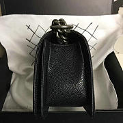 CHANEL SMALL QUILTED CAVIAR BOY BAG BLACK SILVER A13043 VS 03258 - 6