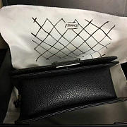 CHANEL SMALL QUILTED CAVIAR BOY BAG BLACK SILVER A13043 VS 03258 - 5