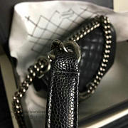 CHANEL SMALL QUILTED CAVIAR BOY BAG BLACK SILVER A13043 VS 03258 - 2