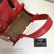 CHANEL SMALL LABEL CLICK LEATHER SHOPPING BAG RED A93731 VS 02552 - 4