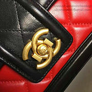 CHANEL QUILTED LAMBSKIN GOLD-TONE METAL FLAP BAG RED AND BLACK A91365 VS 01992 - 4