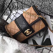 CHANEL LAMBSKIN SMALL WALLET ON CHAIN BEIGE A91365 VS 03969 - 2