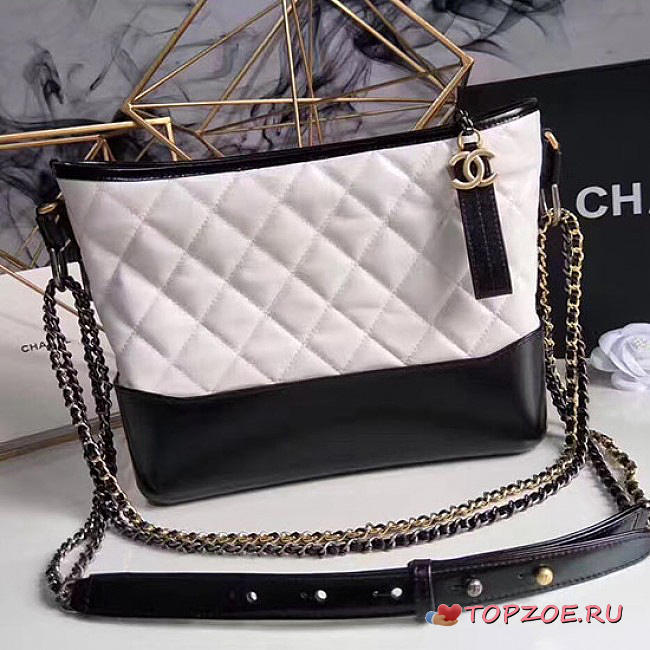 CHANEL GABRIELLE LARGE HOBO BAG WHITE 28CM - 1