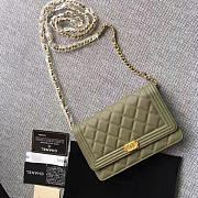 CHANEL CAVIAR WOC CHAIN BOY BAG WALLET GREEN A80287 VS 07114 - 3