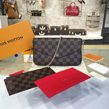 LOUIS VUITTON POCHETTE FELICIE N63032 SIZE 21 x 12 x 3 CM