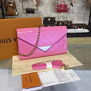   LOUIS VUITTON MONOGRAM VERNIS MIRA CHAIN WALLET PINK 3348 - 1