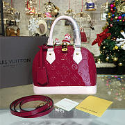 LOUIS VUITTON ALMA BB HORNSKIN RED MONOGRAM VERNIS LEATHER 3557 - 1