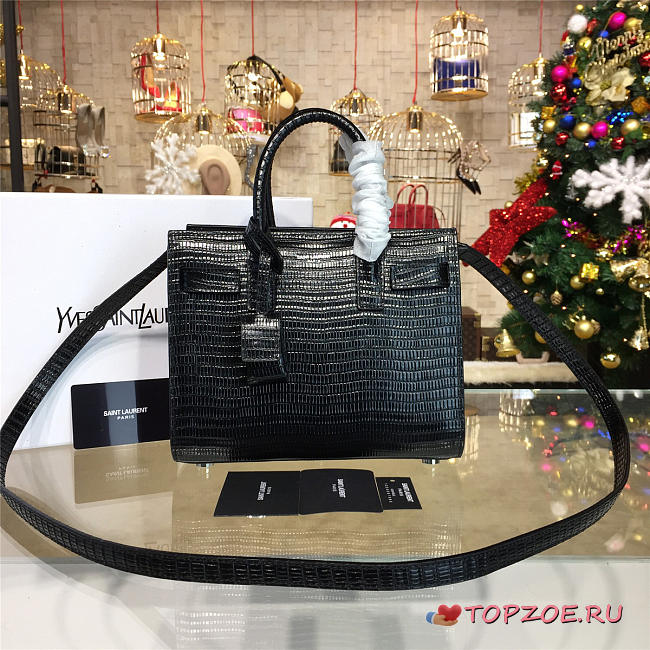 YSL SAC DE JOUR NANO CROCODILE EMBOSSED SHINY LEATHER 4922 - 1