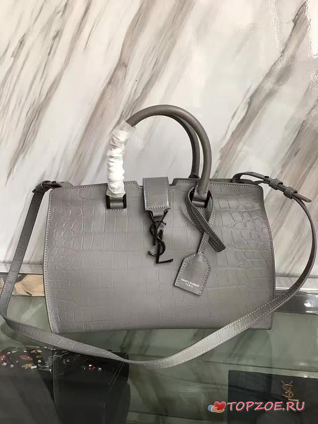 YSL SMALL IN EMBOSSED CROCODILE SHINY LEATHER CABAS 5116 - 1