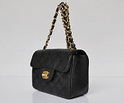 CHANEL CAVIAR LEATHER FLAP BAG WITH GOLD HARDWARE BLACK - 3