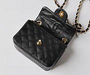 CHANEL CAVIAR LEATHER FLAP BAG WITH GOLD HARDWARE BLACK - 4