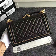 CHANEL LAMBSKIN MEDIUM BOY BAG A67086 BLACK VS 03723 - 2