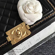 CHANEL LAMBSKIN MEDIUM BOY BAG A67086 BLACK VS 03723 - 3