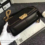 CHANEL LAMBSKIN MEDIUM BOY BAG A67086 BLACK VS 03723 - 4