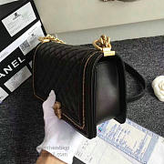 CHANEL LAMBSKIN MEDIUM BOY BAG A67086 BLACK VS 03723 - 5