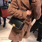 CHANEL LAMBSKIN MEDIUM BOY BAG A67086 BLACK VS 03723 - 6
